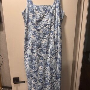 Abercrombie & Fitch Blue Floral Midi Dress